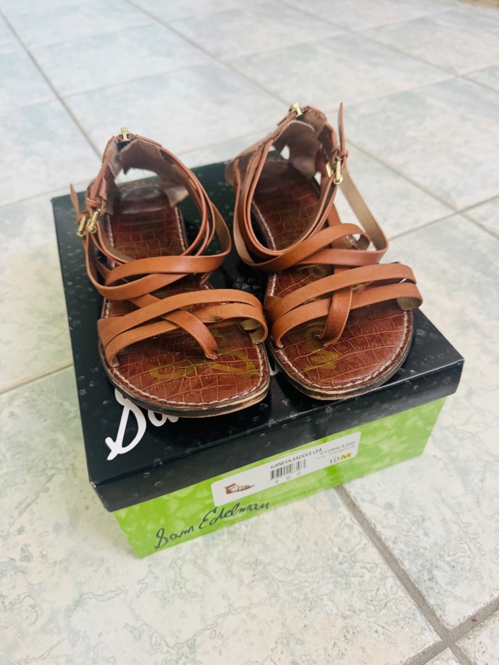 Sam Edelman - Preloved Brown Leather Sandals, Size 10